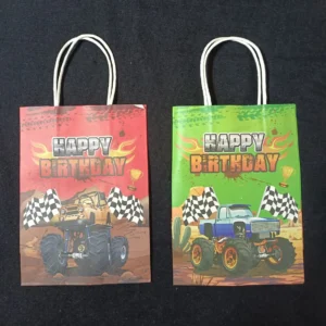 Monster & Racing Theme Gift Bags (6pcs, Durable Paper)